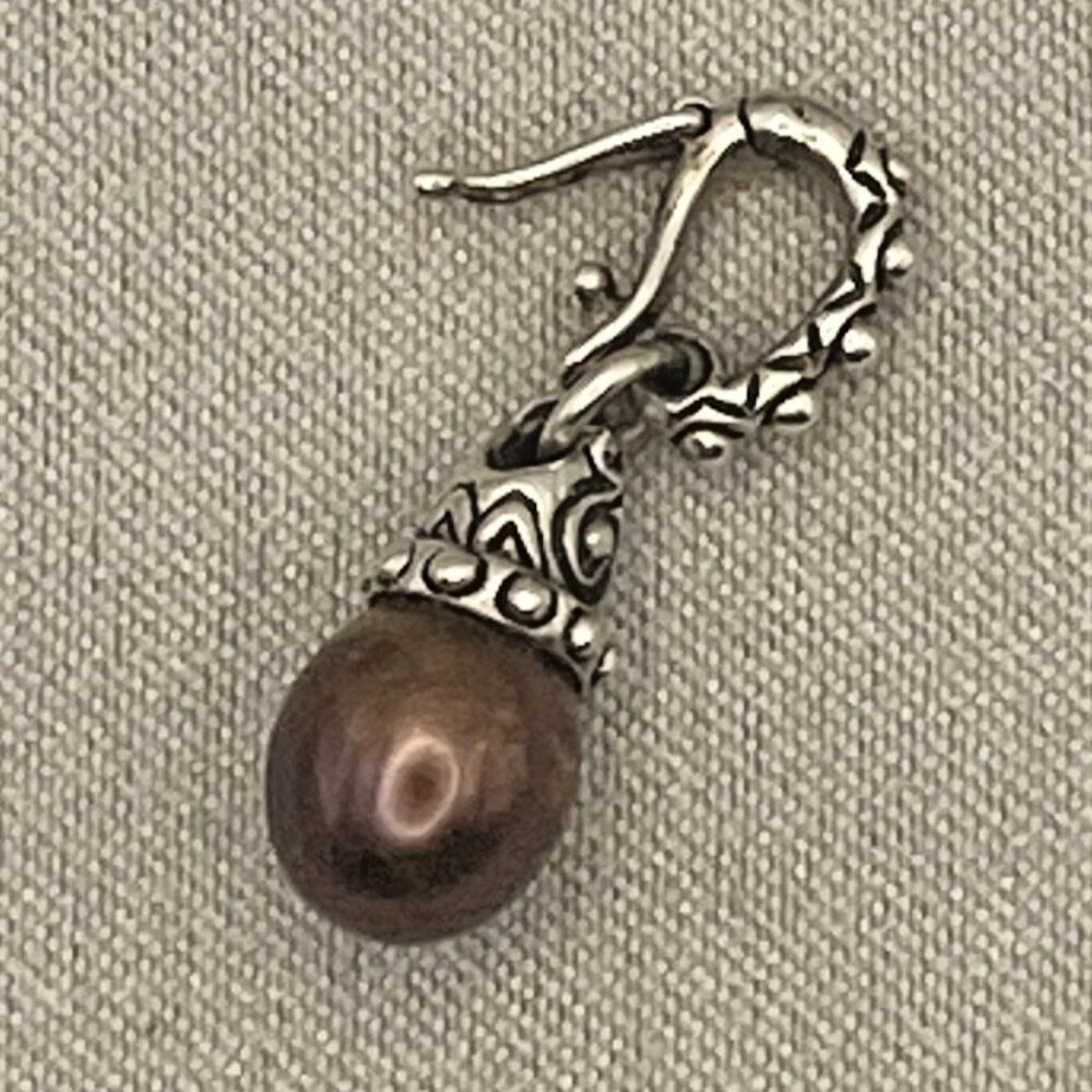 Barbara Bixby Charm Chocolate Pearl Enhancer Sterling Silver 925 Pendant Drop - Picture 4 of 8